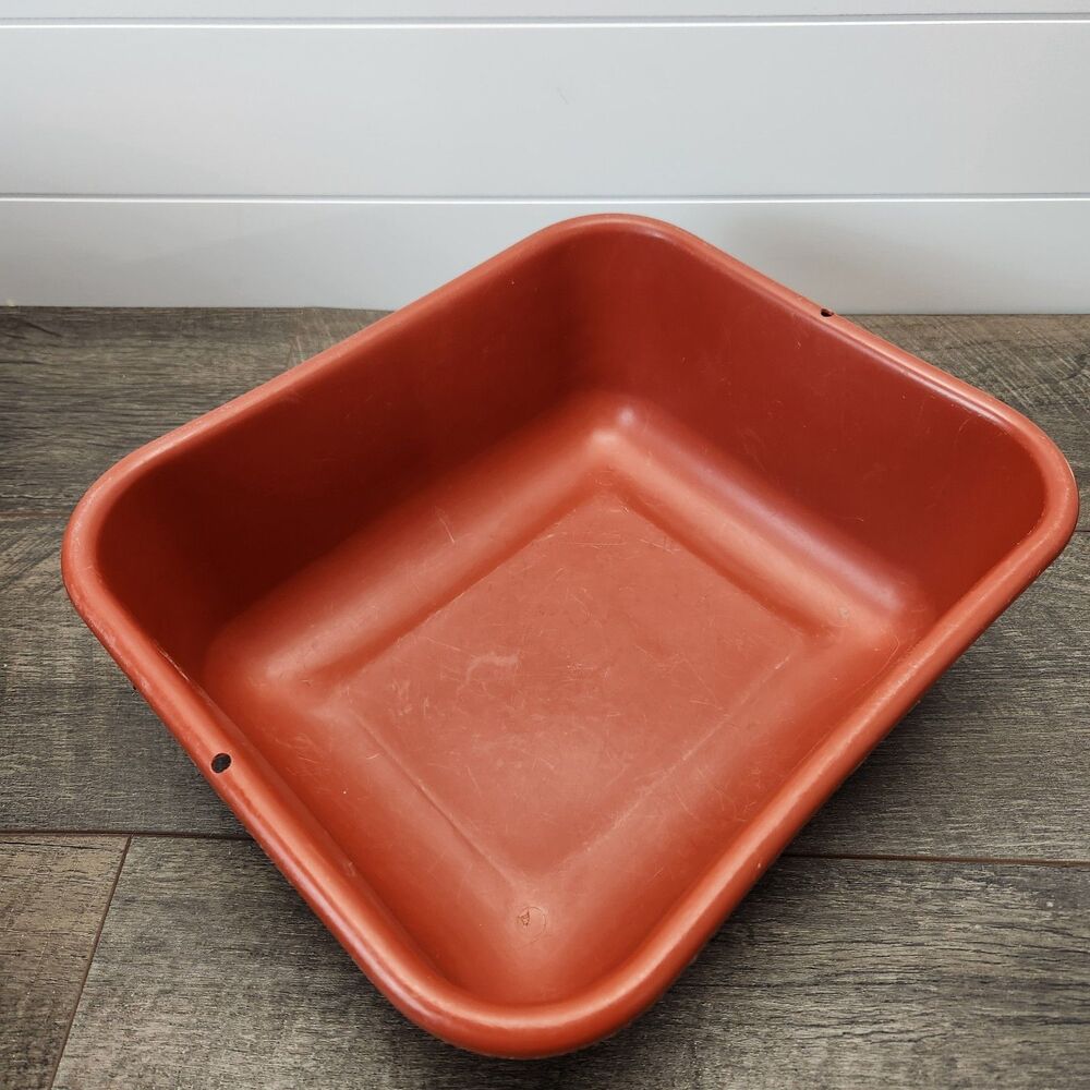 Vintage Rubbermaid 2951 Burnt Orange Dishpan Mid Century Retro Rare HTF Color